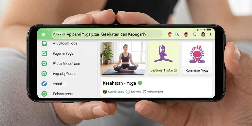 Tampilan antarmuka aplikasi Yoga dengan berbagai fitur dan panduan latihan.