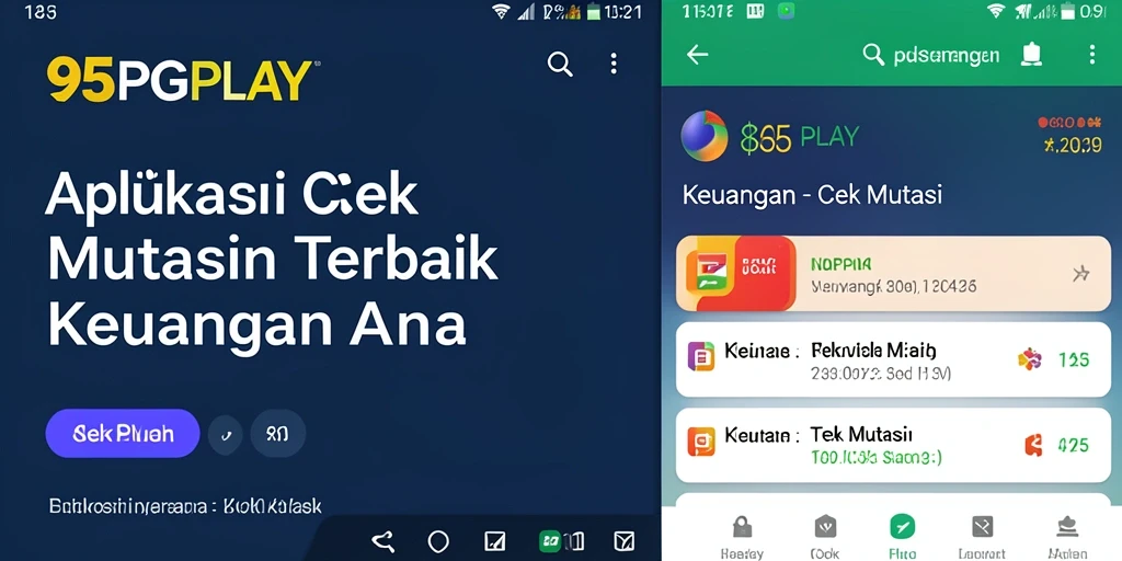 Tampilan utama 95PGPLAY menampilkan mutasi keuangan yang jelas.