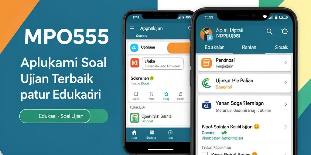 Screenshot antarmuka aplikasi MPO555 dengan soal ujian.