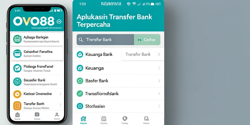 Antarmuka OVO88 yang intuitif untuk transaksi Transfer Bank.
