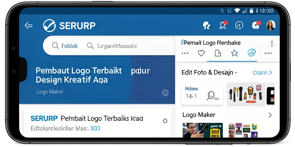 Antarmuka aplikasi SERURP yang intuitif untuk membuat logo.