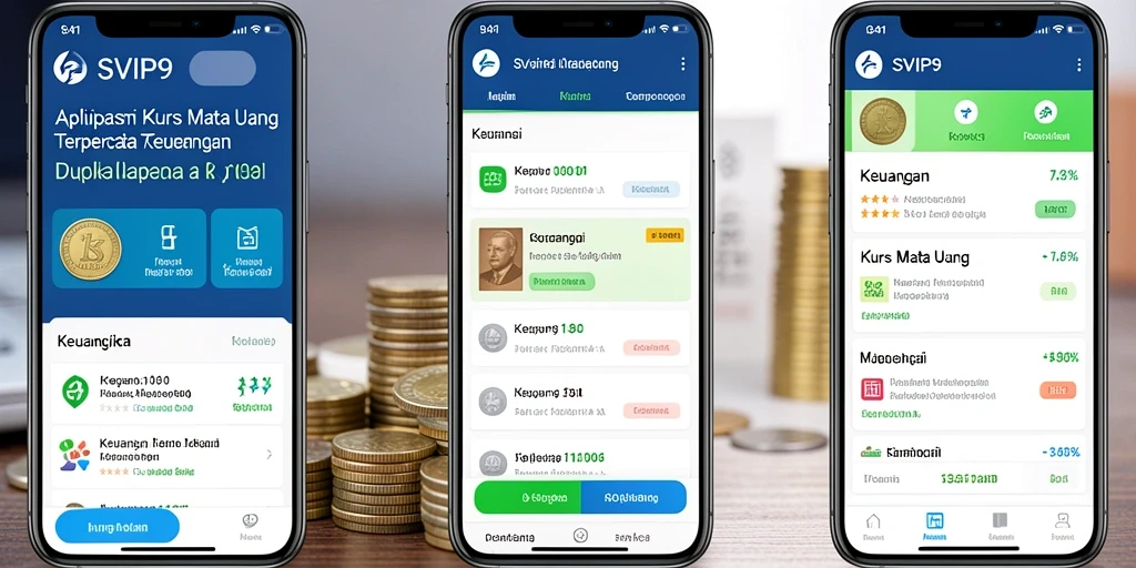 Antarmuka pengguna SVIP9 untuk Kurs Mata Uang yang intuitif.