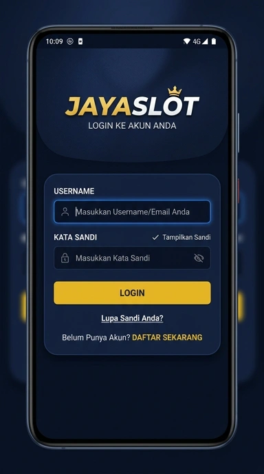 Tampilan halaman login jayaslot