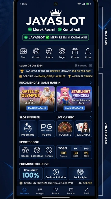 Tampilan kanal resmi jayaslot